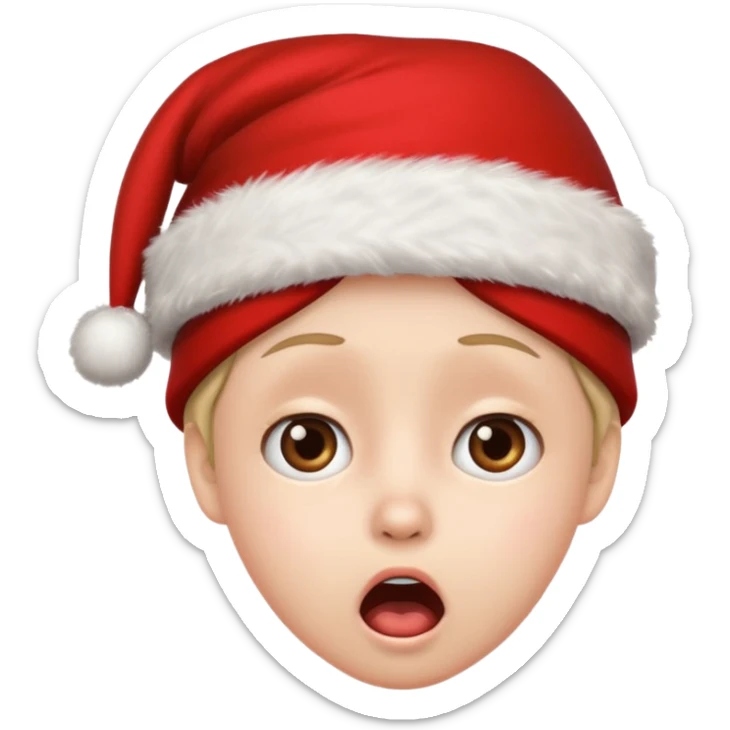  Add a Christmas hat 🎅 to the shocked emoji 😨 to give it a festive touch! sticker