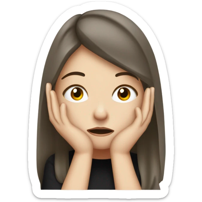  White girl ashamed of herself of hiding face in hands sticker