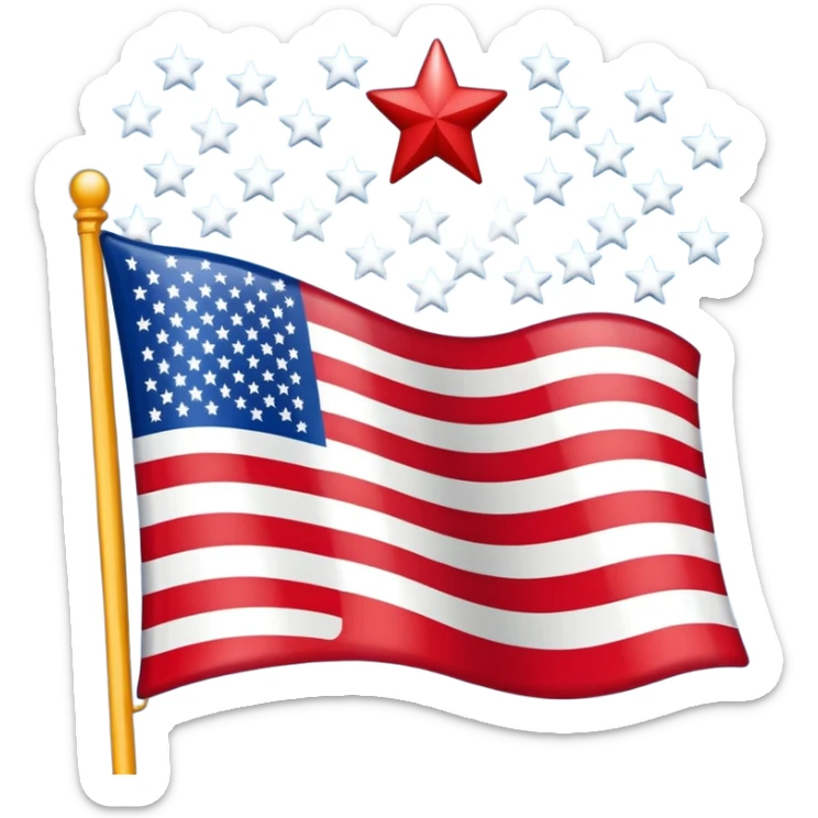 quiero un emoji del estado USA con su bandera sticker