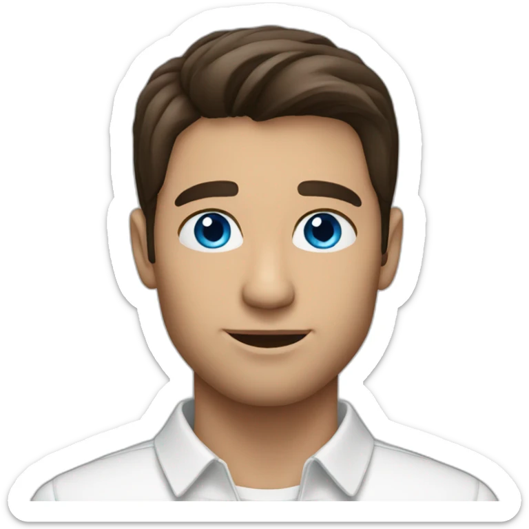 Brunette man blue eyes sticker