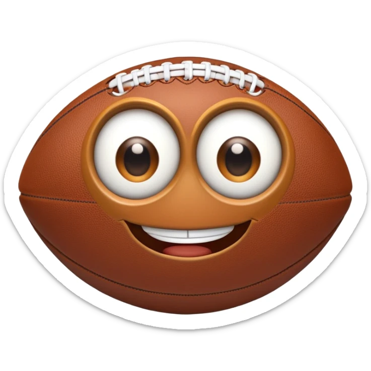 An American football with big eyes and cute smile sticker