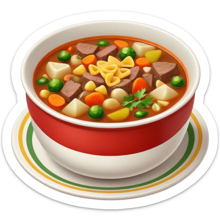 caldo de res, hearty beef and vegetable soup in a bowl, Mexican style sticker