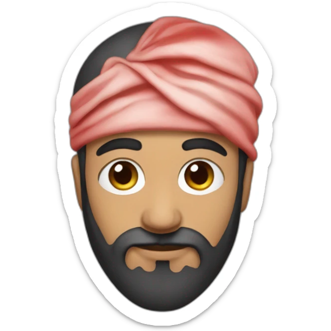 arab-bearded-man-holding-mask-of-baby-face-covered-in-red-paint sticker