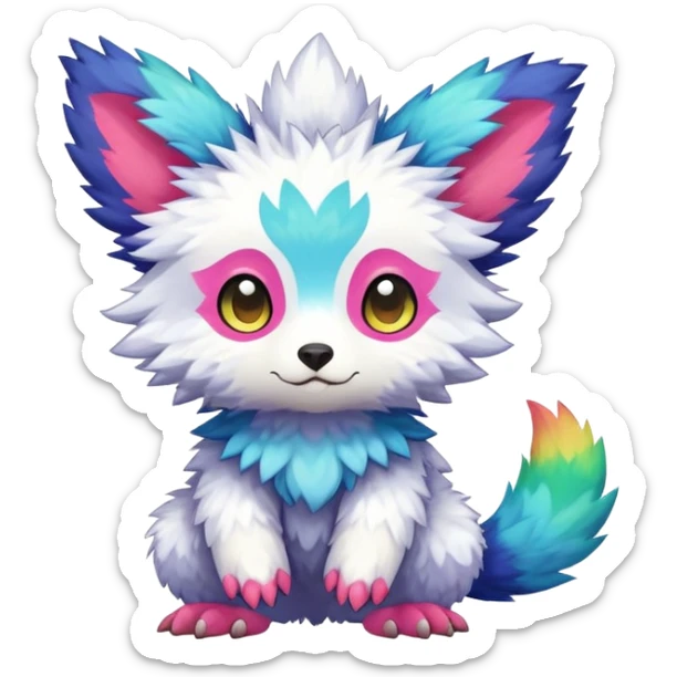  Colorful Kawaii Trico FurSona Fakemon Full Body sticker