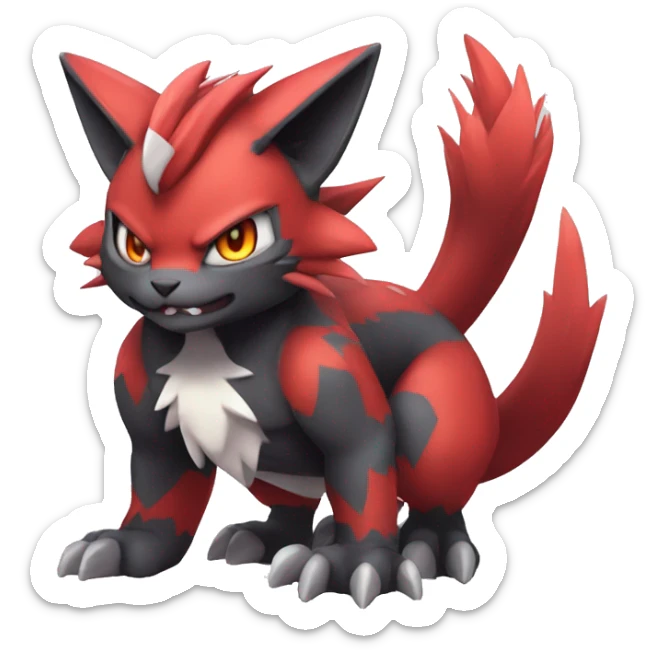  Kawaii Edgy Cool Beautiful Guilmon-Torracat-Zoroark full body sticker