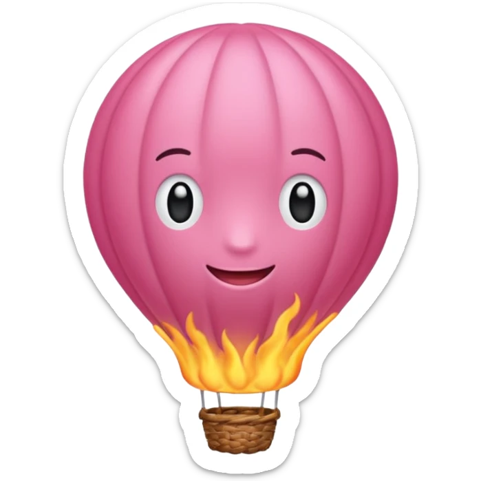 Balão de ar quente rosa sticker