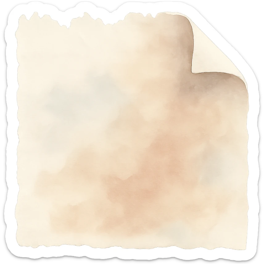 jagged torn paper edge with a folded corner, soft watercolor blend, beige and soft brown, transparent background, no face, no hands, no legs, no characters sticker