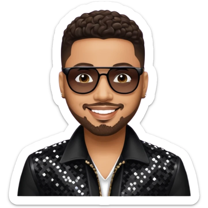 Al B Sure, R&B Singer with dark brown hair, black sequin outfit  sticker