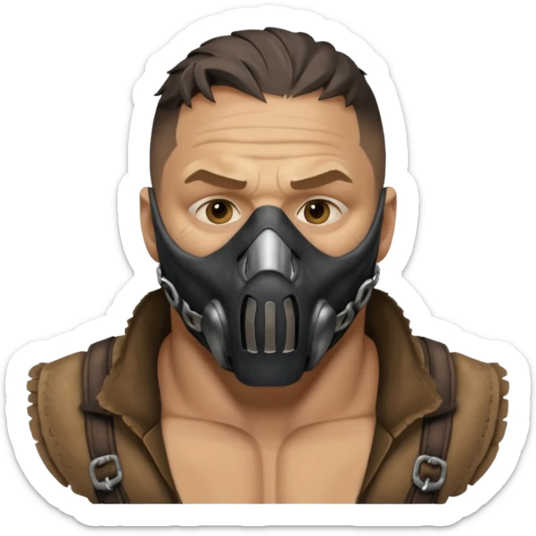 tom hardys bane from batman the dark knight, as mask that only covers his mouth sticker