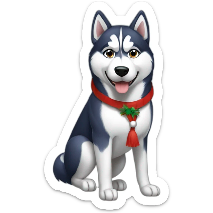 Husky navideño  sticker