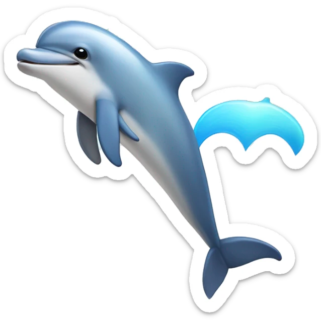 Dolphin with rainbows and poking it’s head out of the ocean  sticker