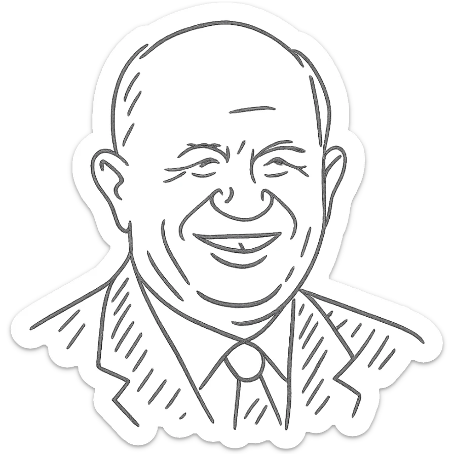 hand-drawn outlined portrait of Nikita Khrushchev smiling sticker