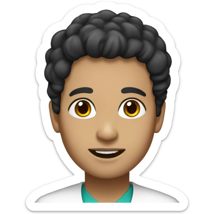 nutricionist with black hair and brown eyes white skin sticker