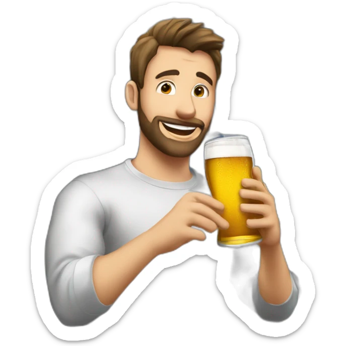 Yota en train de regarder youtube avec dar vator en train de boire une bière sticker