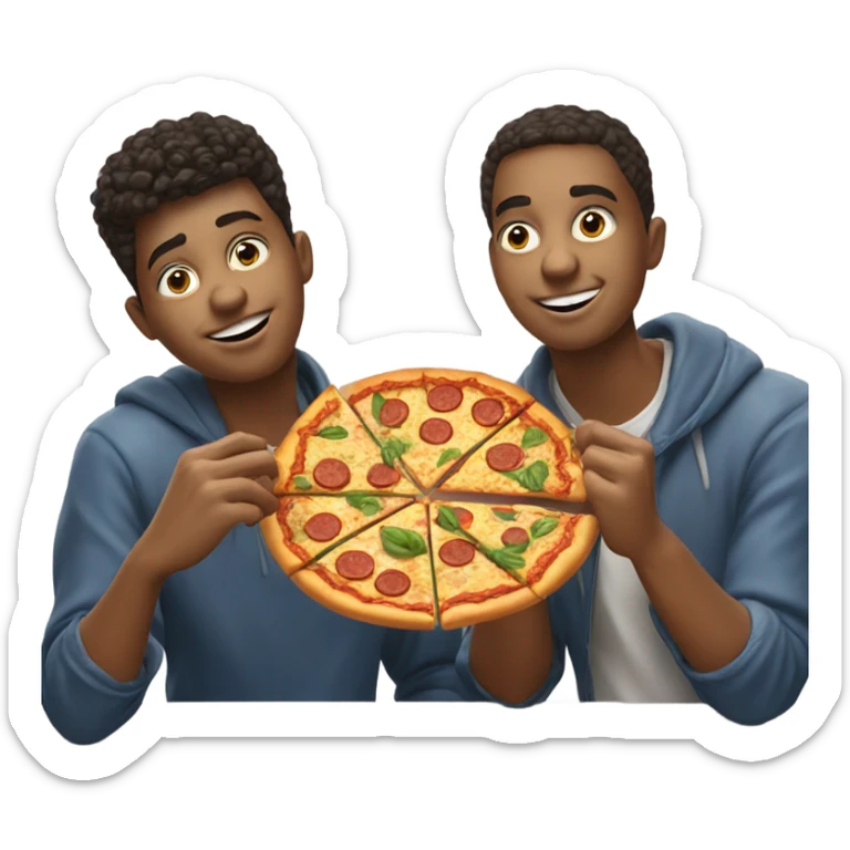 Three English Columbia college students eating pizza downtown and enjoying beer  sticker