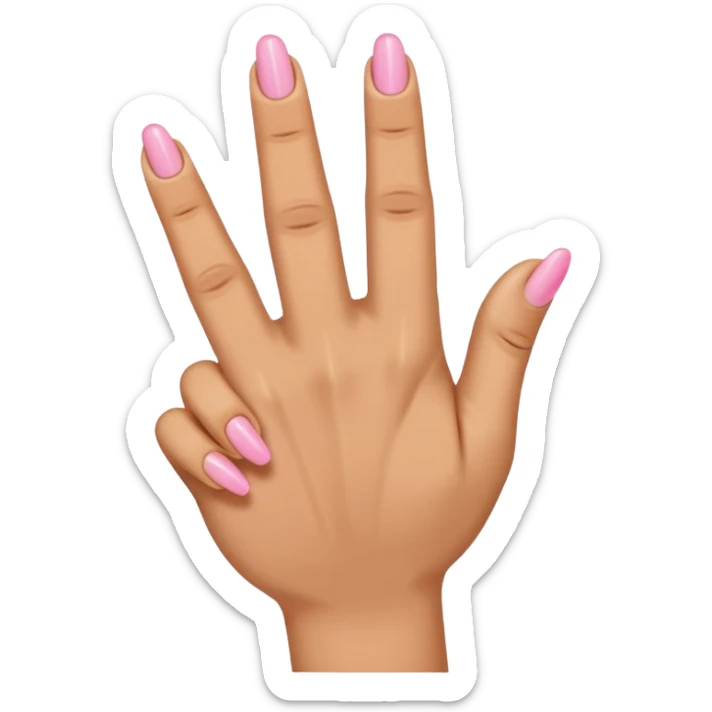 Extend your thumb, index finger, and middle finger straight out tuck your ring finger and pinkie sticker