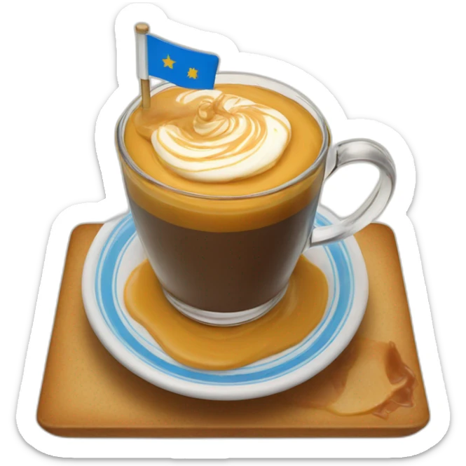 Uruguay flag with a cup of dulce de leche and a mate on top of it sticker