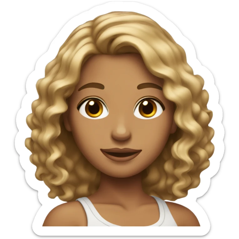 tanned skin with wavy light brown hair with blonde highlights sticker