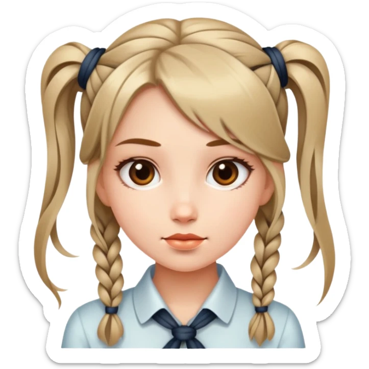 Beautiful girl with tied hair sticker