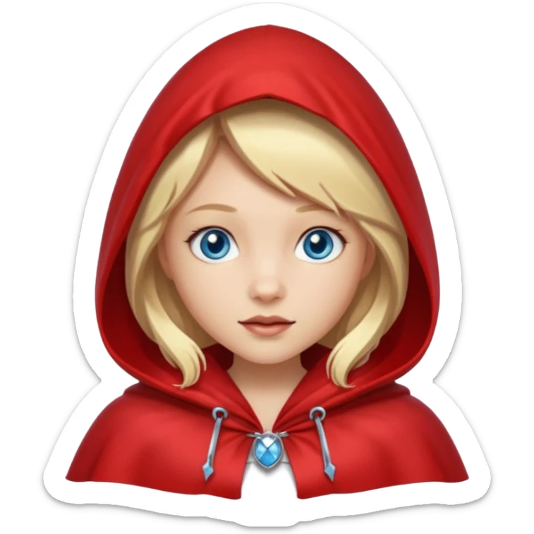 little red riding hood with blonde hair without fruit and with blue eyes sticker