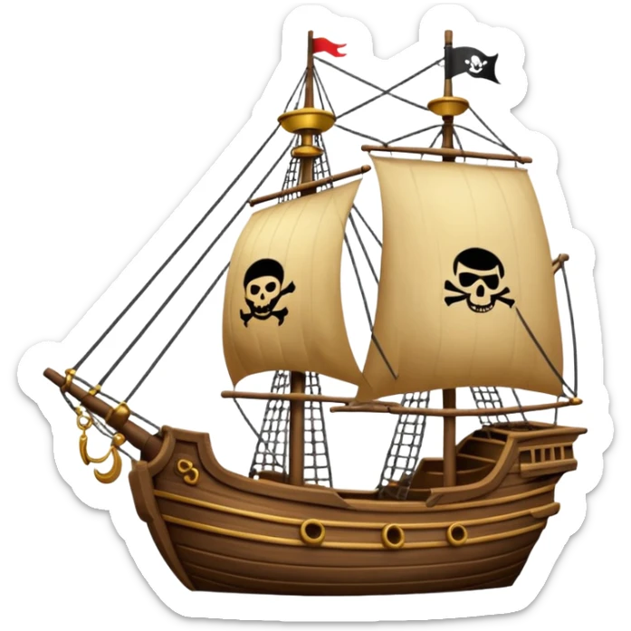 Crea un emoji di un timone di una nave pirata sticker