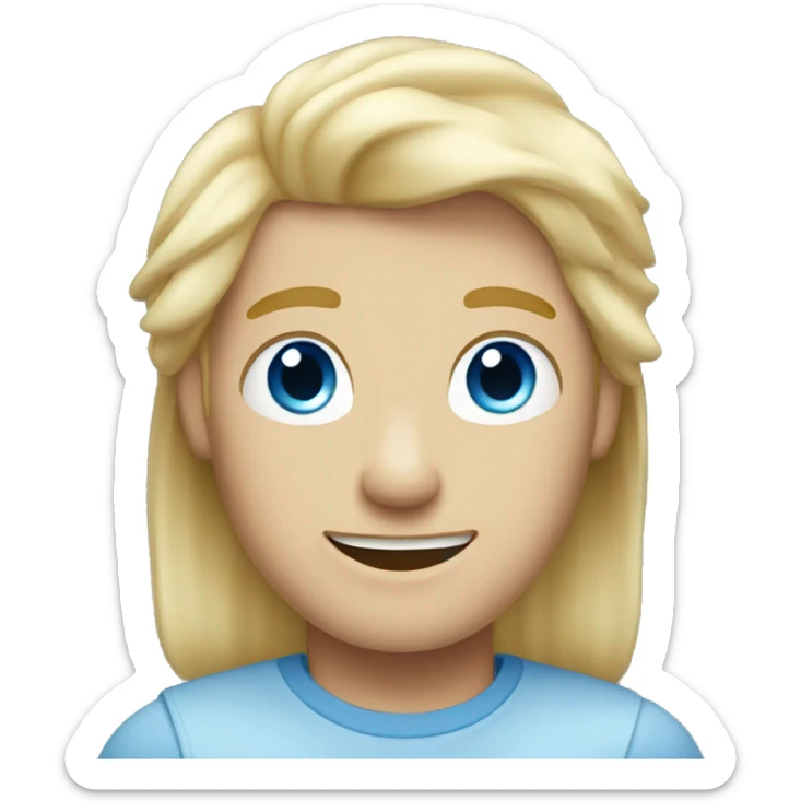 Blonde hair blue eyed male saying hello sticker