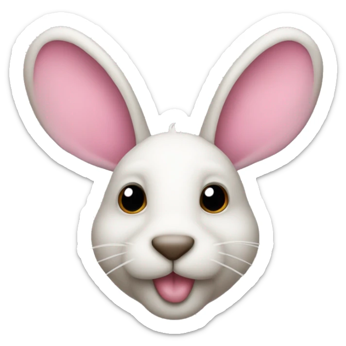 Conejo más tierno jamás visto, con un lazo rosa en la cabeza  sticker