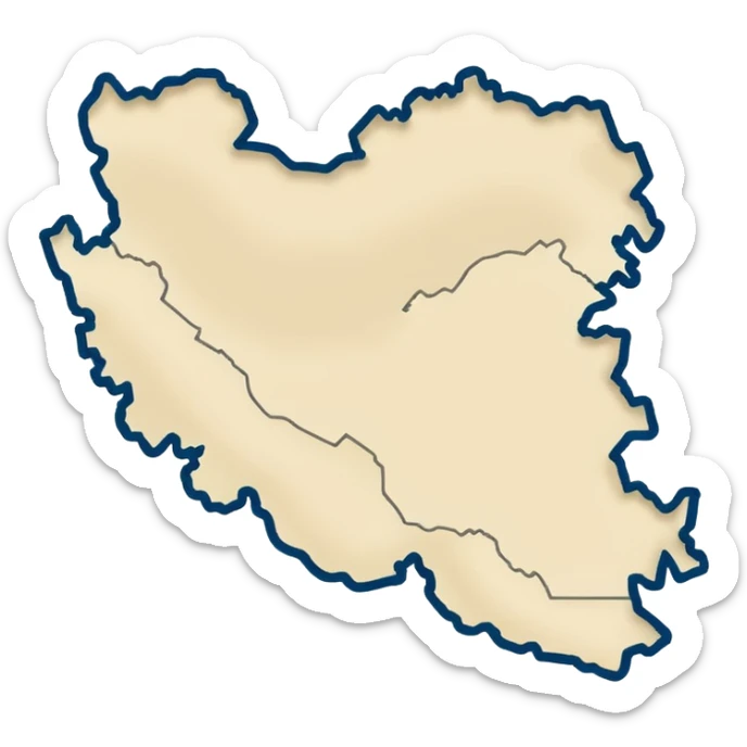 iran map outline sticker