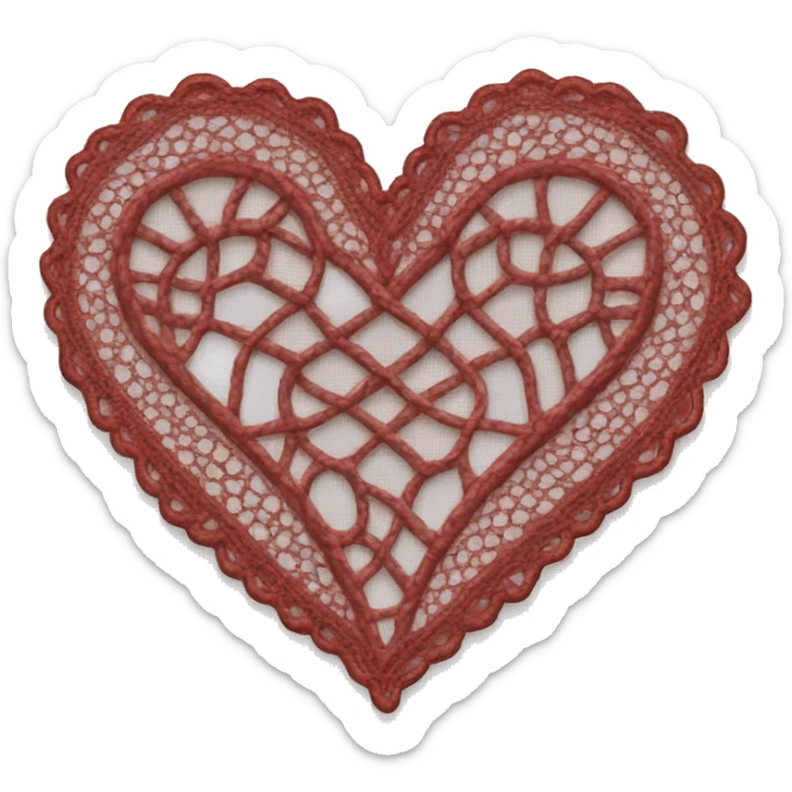 Lace heart sticker