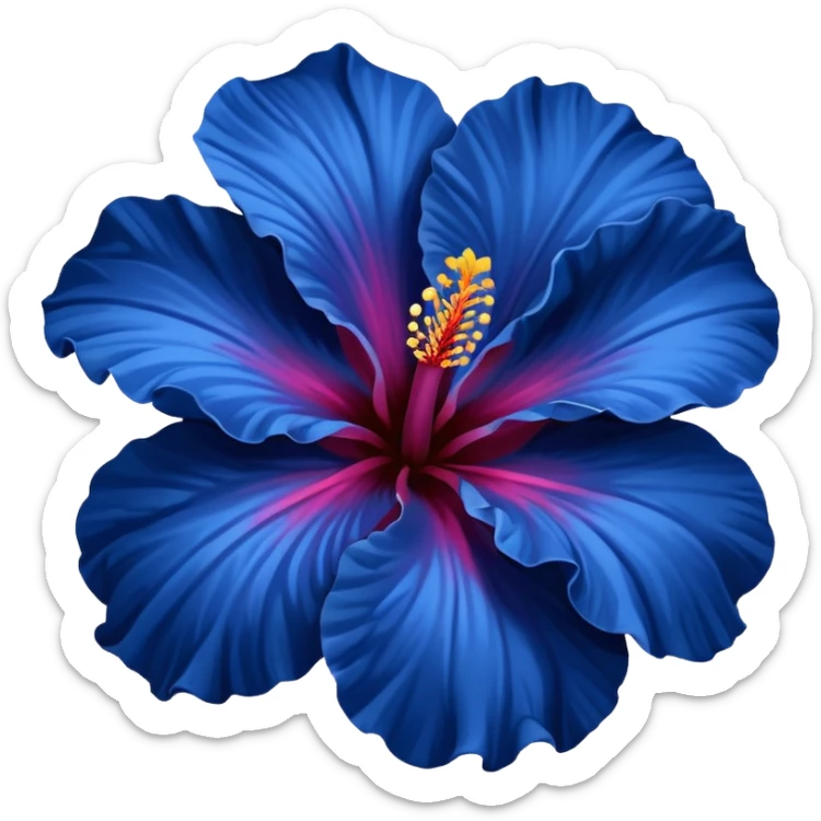 very Dark blue flower hibiscus only colour blue no pink or yellow  sticker