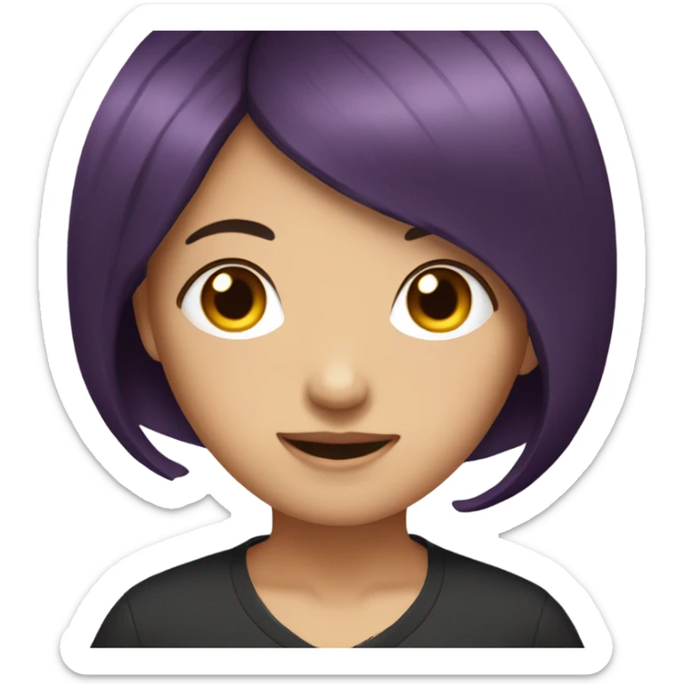 Im asian girl with aubergine hair long  sticker