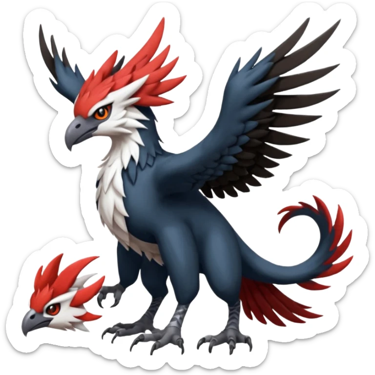 Trico-Gryphon-Braviary-Yveltal-Darkrai-Latias-Nargacuga-Silvally-fusion-creature (full body) sticker