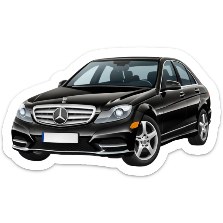 Crée-moi une voiture noire, berline, très classe Mercedes classe C. sticker