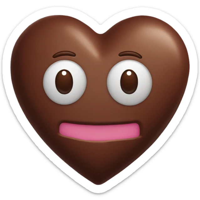 Corazón con textura de pastel de chocolate amargo con una porción cortada  sticker