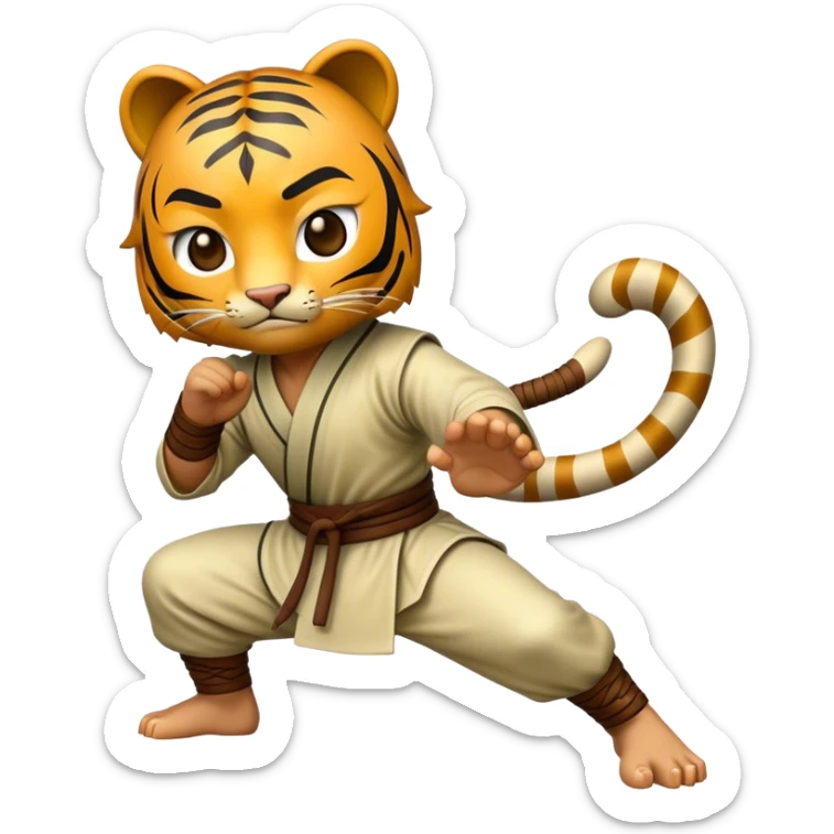 Cinematic Realistic Crouching Tiger, Hidden Dragon Pop Culture Emoji, showcasing a mystical portrayal of ancient martial arts rendered with dynamic textures and epic lighting. sticker