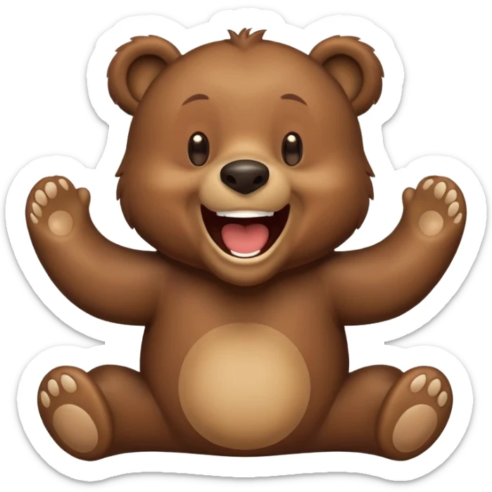 Realizamr un emoji de un oso riéndose  a carcajadas como este emoji 🤣 sticker