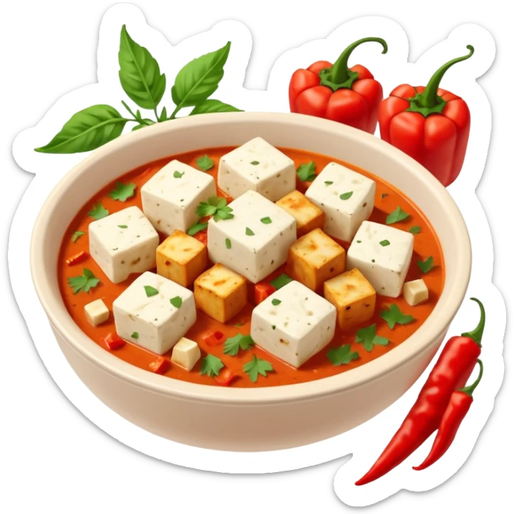 Act as Emoji expert and generate Masala paneer and paneer emojie sticker