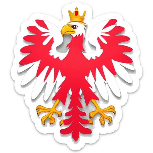 polish eagle simple red and white no details just the outlines of the eagle sticker