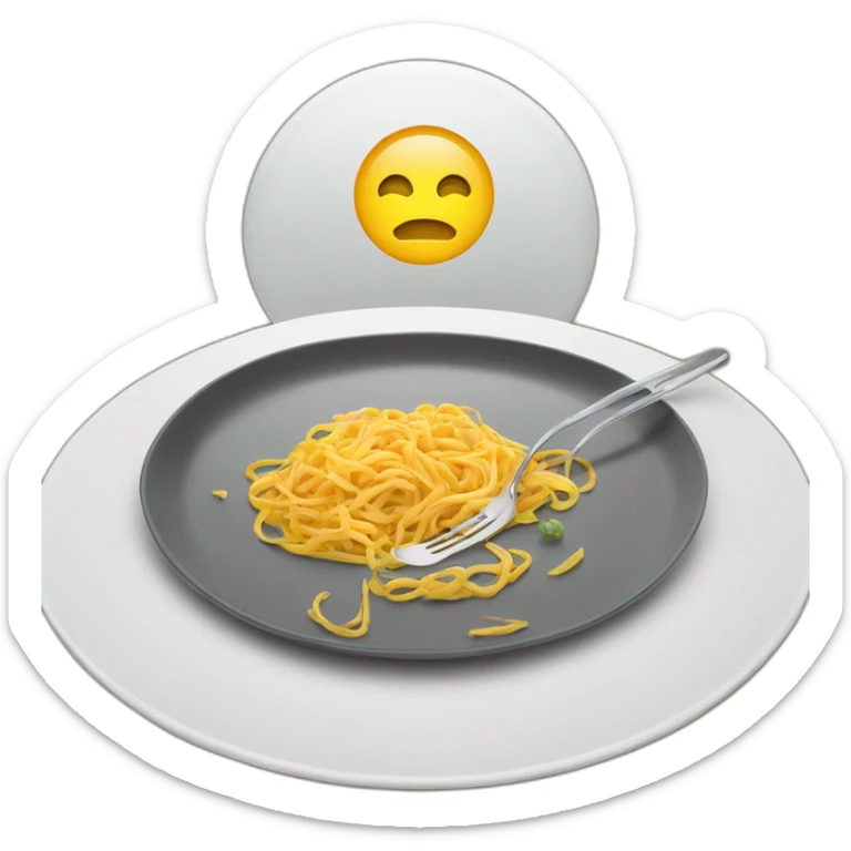 Calender with the date being 12 and a plate with bami infront of it sticker