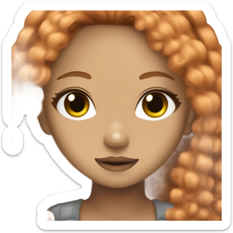 hime gyaru girl, black girl, ginger hair sticker