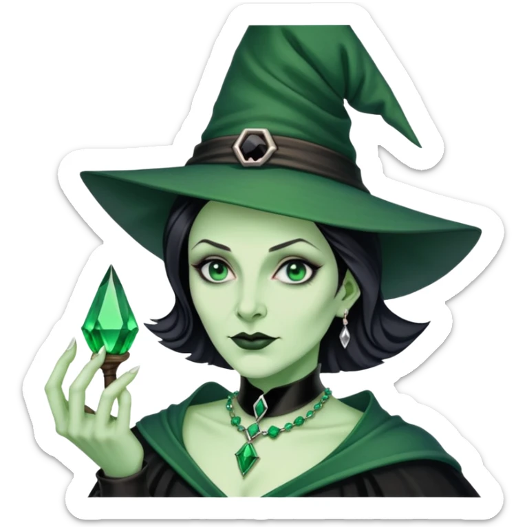 Evanora, the Wicked Wotch of the East with Emerald Necklace, man version sticker