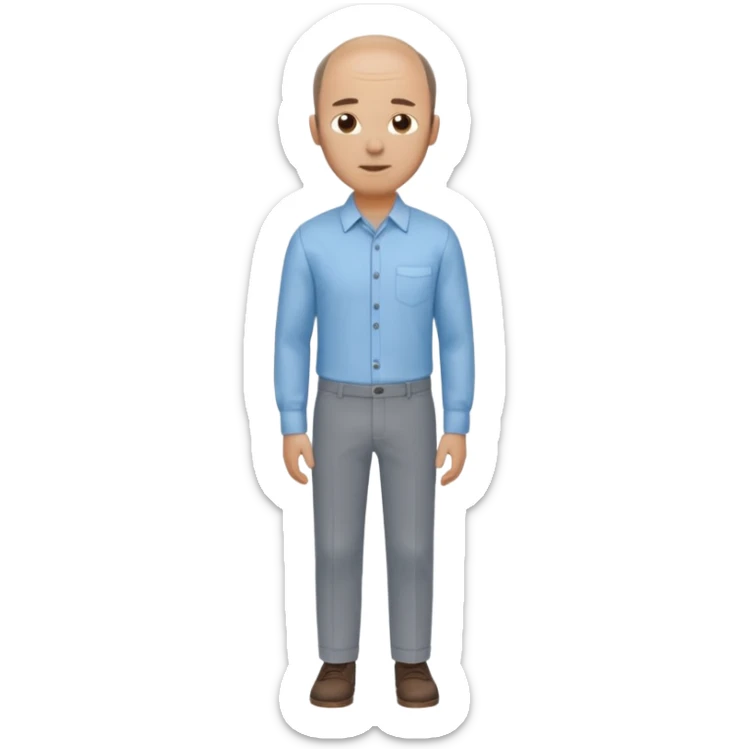 man mid 30's shirt and trousers balding hairline standing sticker