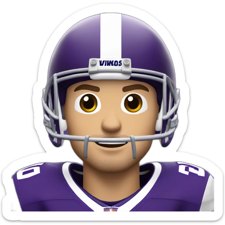 Kirk cousins with number 8 Minnesota Vikings purple jersey and no helmet sticker