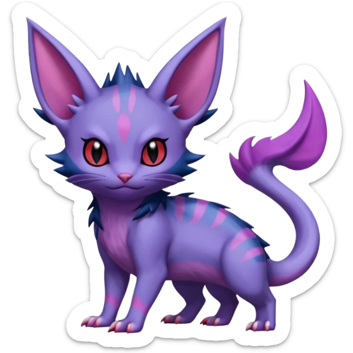 Sneasel-Purrloin-Nidorino-Fakémon-hybrid-creature (full body)  sticker