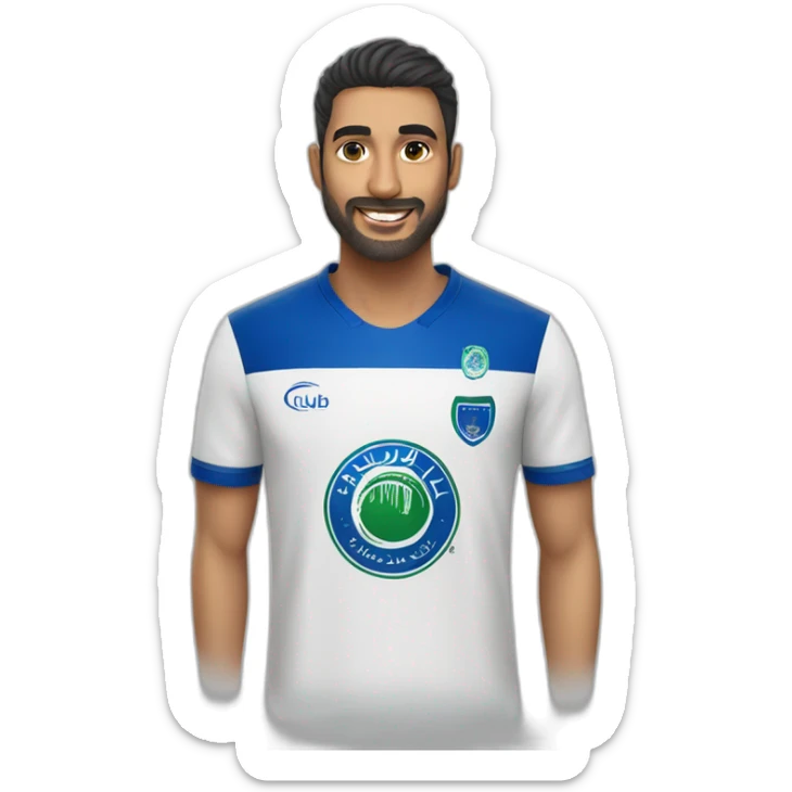 Saudi person wearing T-shirt,saudi Al Hilal club sticker