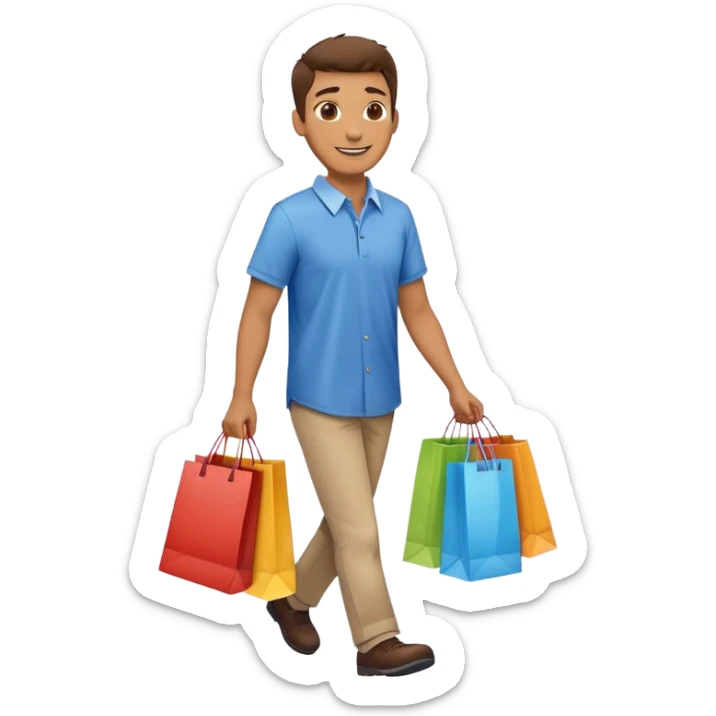 Que cria um emoji de um homem que acabou de sair da loja sticker