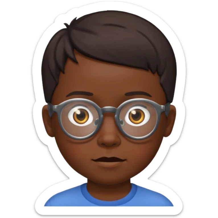 niño de 10 años, moreno, con gafas de ver y pelo corto sticker