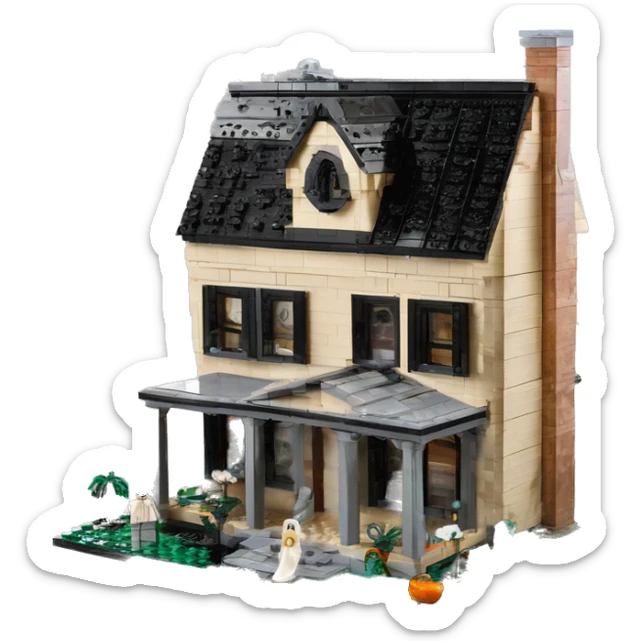 Lego Barbie’s and Darth’s very dusty and old disturbing disgusting ghostly haunted horror dream house mansion  sticker