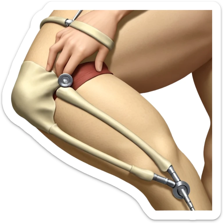 Un emojis para uso medico: Un hombro, una cadera, una rodilla, un pie, un brazo con un codo y mano, una espalda y un cuello sticker