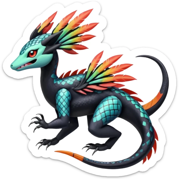 Meloetta-Salandit-Nargacuga-Pokémon-Fakémon-fusion-hybrid-creature sticker